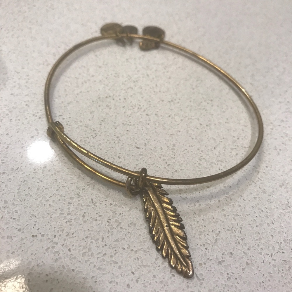 Alex and Ani distressed gold bangle